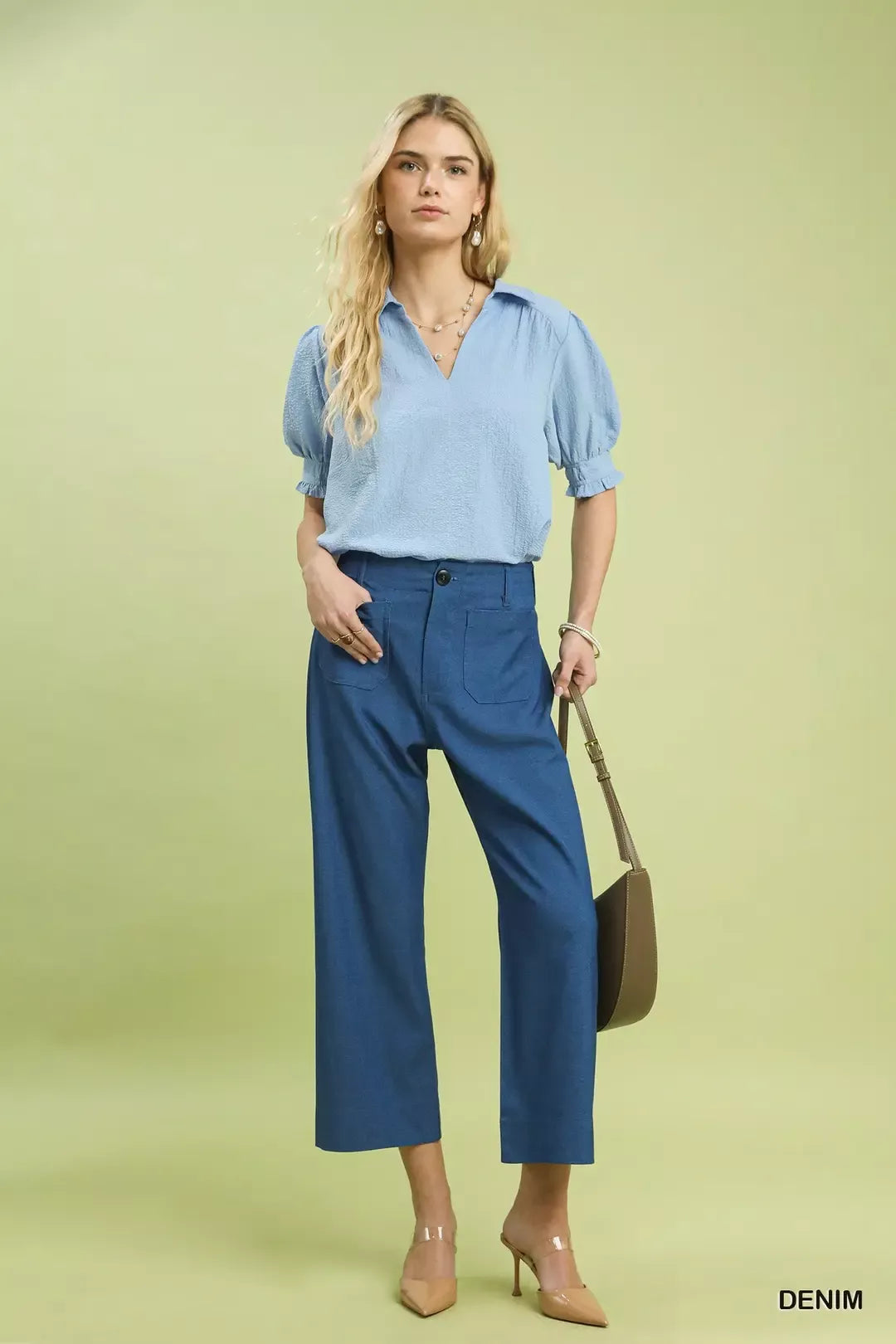 Umgee Denim Wide Leg Crop Pants with Front Pockets | Dirt Rich Elegance | Apparel, Accessories, Home Goods & Personal Care