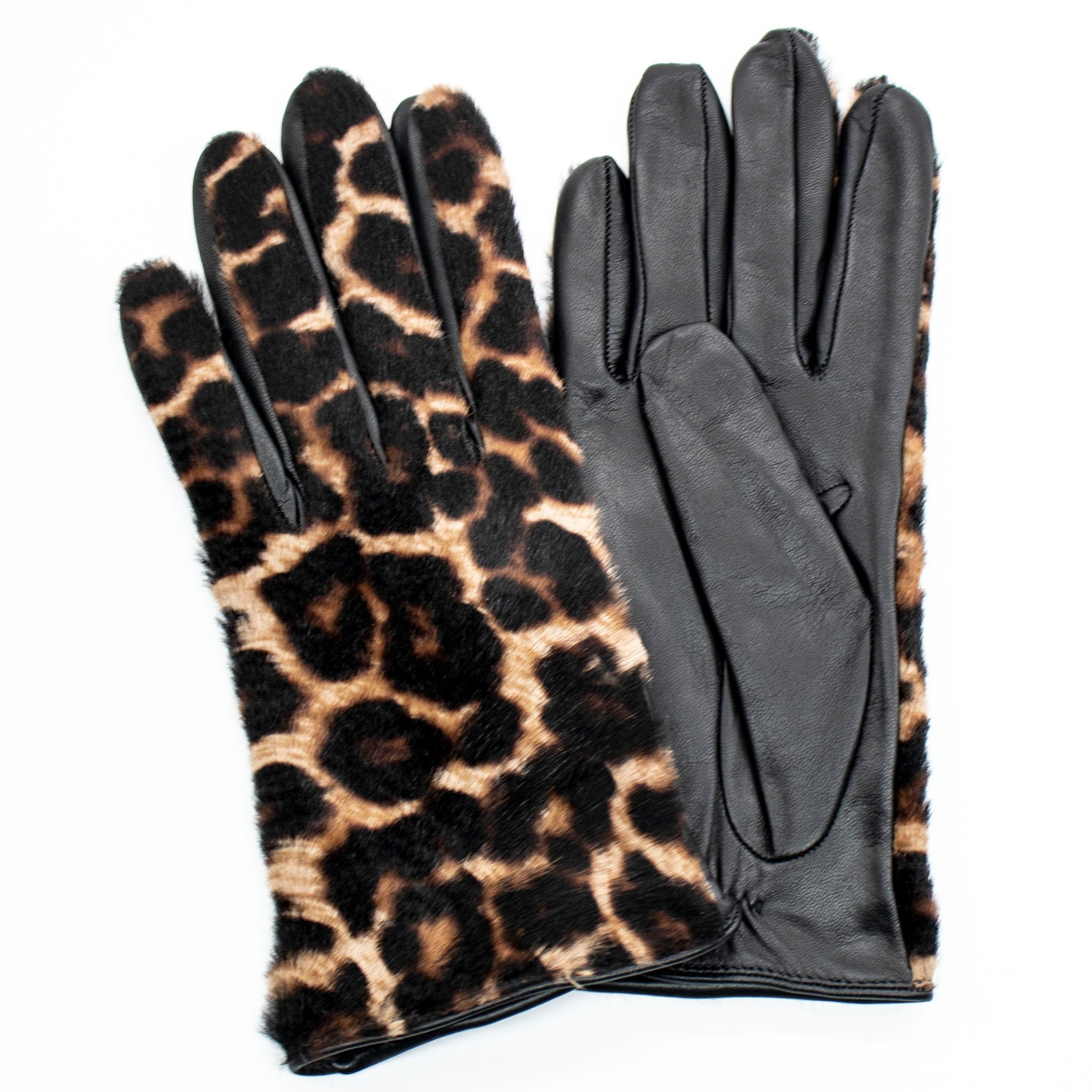 TECH LEATHER GLOVES IN ANIMAL PRINT BLACK | Dirt Rich Elegance | Apparel, Accessories, Home Goods & Personal Care