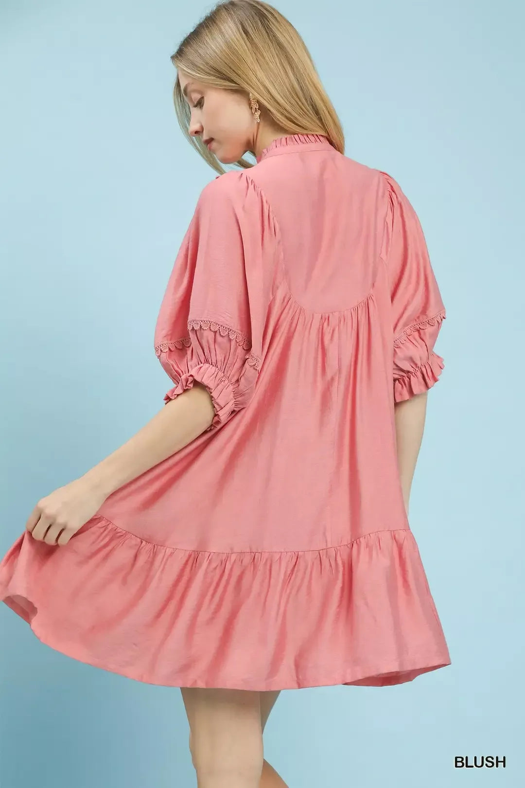 Umgee Smocked Bib Ruffle Hem Babydoll Dress | Dirt Rich Elegance | Apparel, Accessories, Home Goods & Personal Care