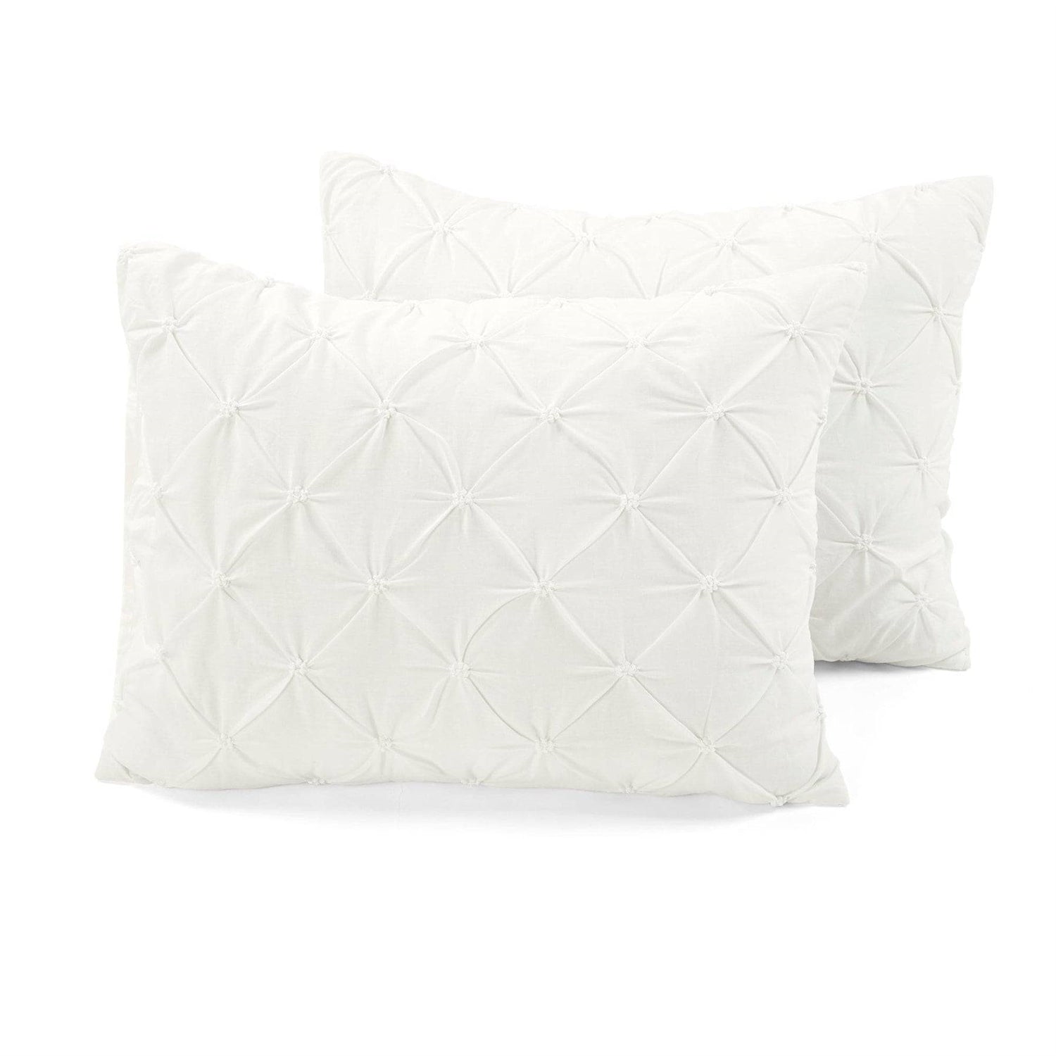 King Size Soft Pleated Cotton 3 Piece Comforter Set White | Dirt Rich Elegance | Apparel, Accessories, Home Goods & Personal Care