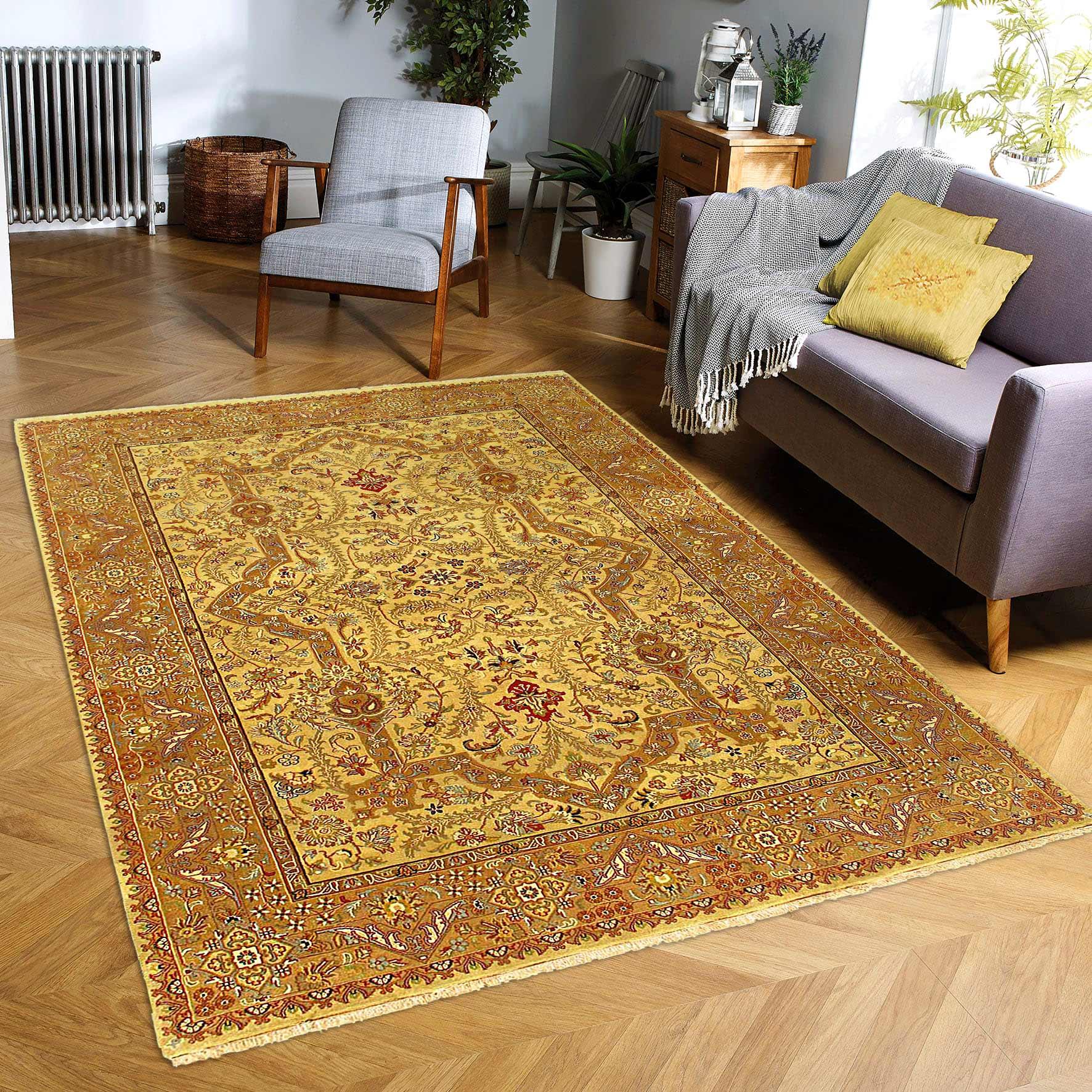 Canvello Fine Hand Knotted Silkroad Tabriz Design Rug - 6' X 8'11'' | Dirt Rich Elegance | Apparel, Accessories, Home Goods & Personal Care