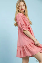 Umgee Smocked Bib Ruffle Hem Babydoll Dress | Dirt Rich Elegance | Apparel, Accessories, Home Goods & Personal Care