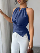 Halter Neck Crisscross Cami Denim Blue | Dirt Rich Elegance | Apparel, Accessories, Home Goods & Personal Care