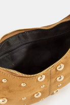 Fame Dome Studded Chrome Crescent Hand Bag | Dirt Rich Elegance | Apparel, Accessories, Home Goods & Personal Care