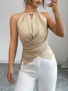 Halter Neck Crisscross Cami Apricot | Dirt Rich Elegance | Apparel, Accessories, Home Goods & Personal Care