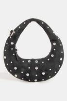 Fame Dome Studded Chrome Crescent Hand Bag SBK one size | Dirt Rich Elegance | Apparel, Accessories, Home Goods & Personal Care