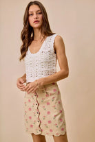 SO ME Floral Rose Print Cotton Twill Scallop Mini Skirt | Dirt Rich Elegance | Apparel, Accessories, Home Goods & Personal Care