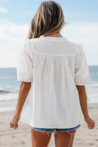 Ivory Embroidered Lace Tie Blouse | Dirt Rich Elegance | Apparel, Accessories, Home Goods & Personal Care