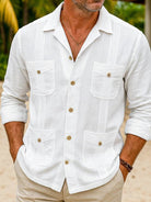 Men's Full Size Button Up Long Sleeve Shirt White | Dirt Rich Elegance | Apparel, Accessories, Home Goods & Personal Care