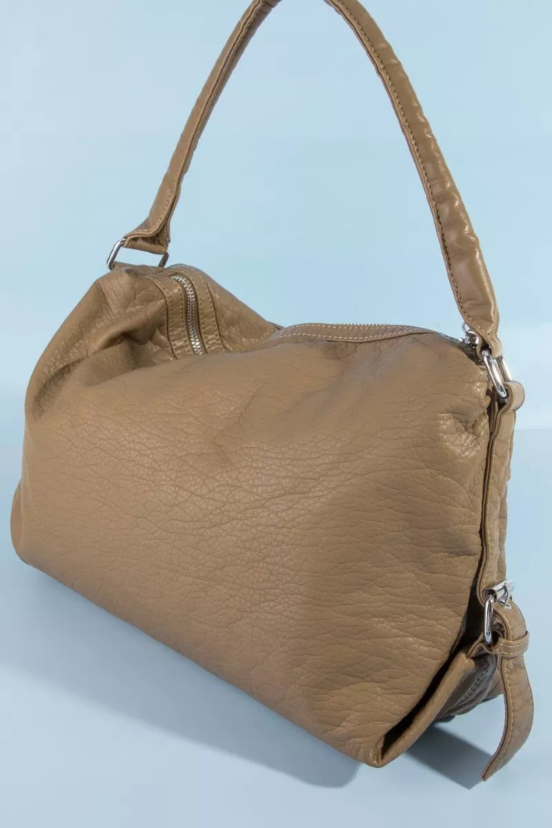 Fame Buckle Strap Detail Leather Handbag | Dirt Rich Elegance | Apparel, Accessories, Home Goods & Personal Care