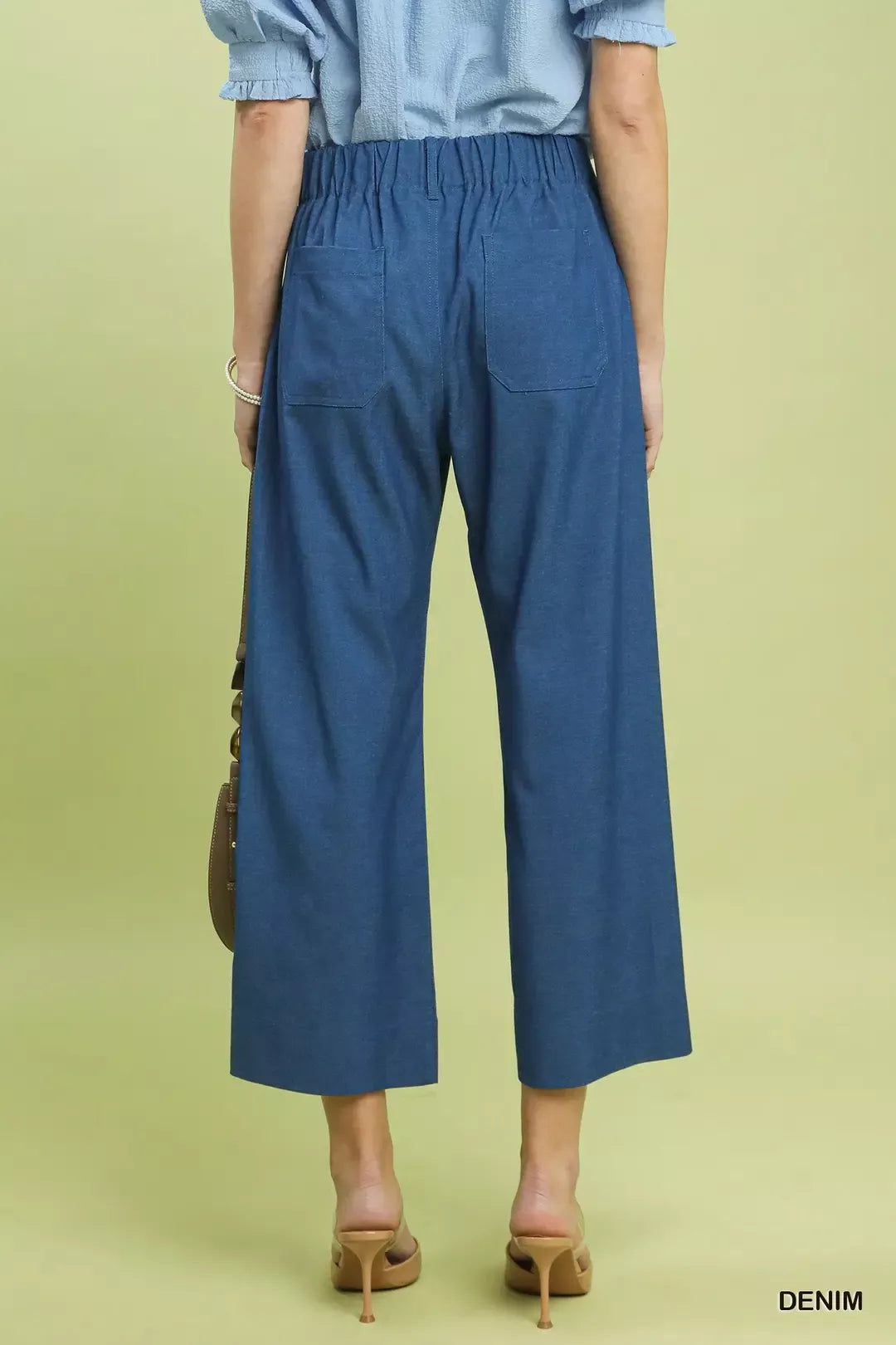 Umgee Denim Wide Leg Crop Pants with Front Pockets | Dirt Rich Elegance | Apparel, Accessories, Home Goods & Personal Care