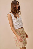 SO ME Floral Rose Print Cotton Twill Scallop Mini Skirt | Dirt Rich Elegance | Apparel, Accessories, Home Goods & Personal Care